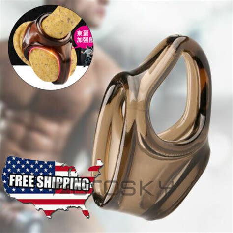 Male Scrotum Testicle Squeeze Soft Delay Cage Ring Stretcher Enhancer