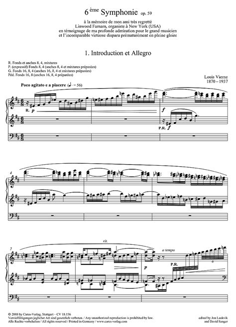 Symphonie Nr In H Op De Louis Vierne Partitions Pour Orgue