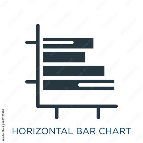 horizontal bar chart vector icon. horizontal bar chart, presentation ...