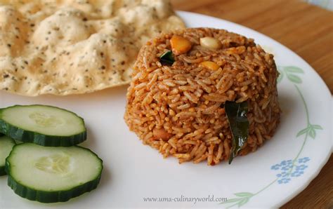 Umas Culinary World South Indian Puliyogare Tamarind Rice