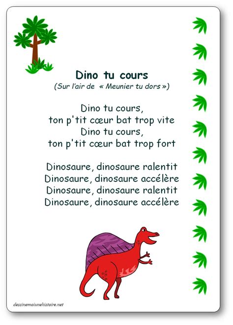 Dino Tu Cours Une Comptine Chant E Sur L Air De Meunier Tu Dors