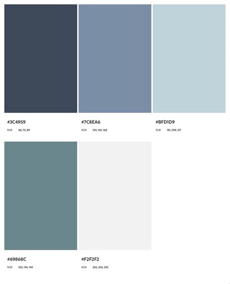 Dusty Blue Color Palette Blue Colour Palette Color Palette Blue Color