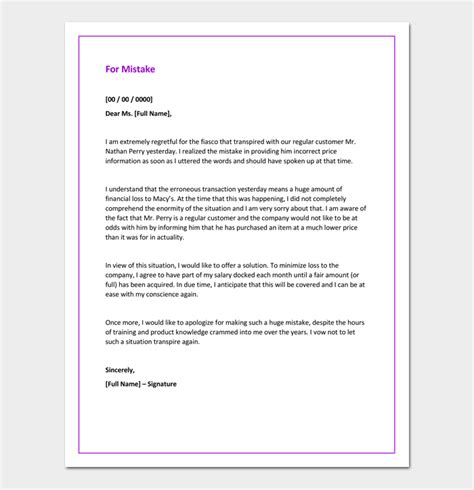 Apology Letter For Mistake - 5+ Samples, Examples & Formats