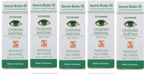 Pack X Schwabe Cineraria Maritima Eye Drops Without Alcohol German