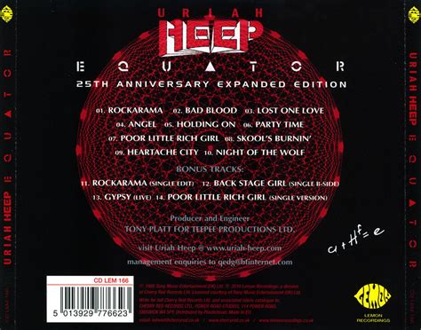 Car tula Trasera de Uriah Heep - Equator (25th Anniversary Expanded ...