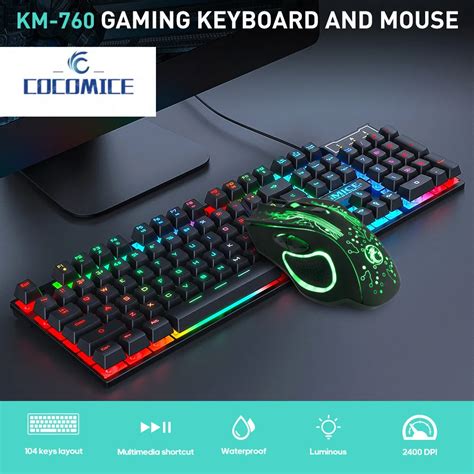 Teclado Y Rat N Para Gaming Kit De Retroiluminaci N Para Ordenador Pc