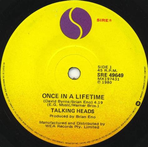 Talking Heads Once In A Lifetime 1980 Vinyl Discogs