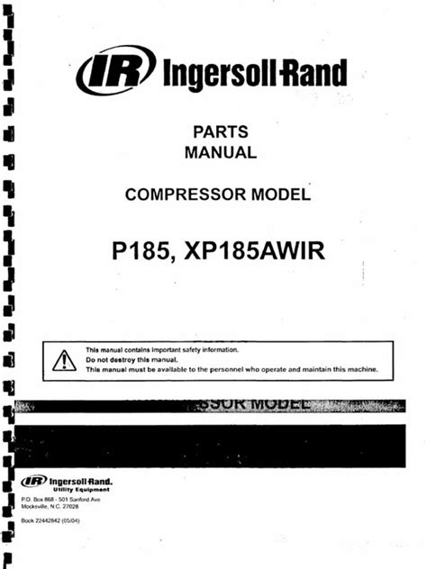 Ingersoll Rand 185 Air Compressor Wiring Diagram