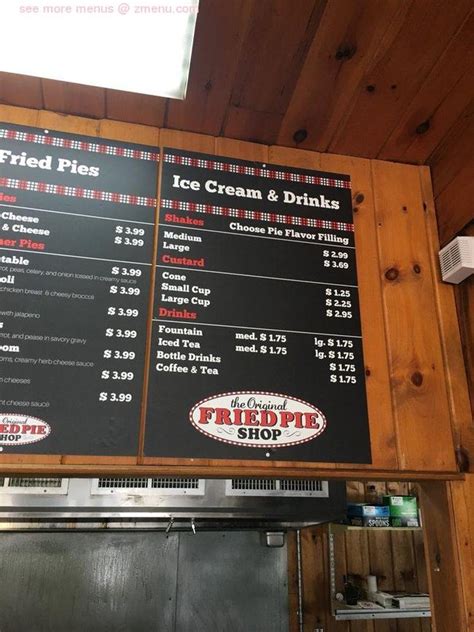 Online Menu Of The Original Fried Pie Shop Restaurant Gainesville Texas 76240 Zmenu