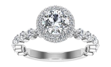Divine Jewel 2 Ct Round Cut Brilliant Engagement Ring - 14K White Gold