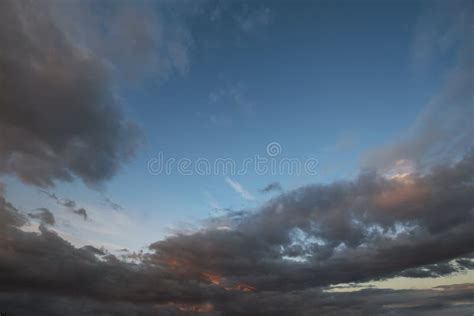 Dark Sky with Blak Clouds Brings Storm Rain at the Sunset Stock Photo - Image of meteorology ...