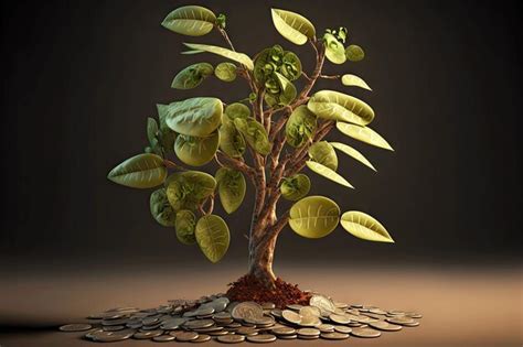 Premium Photo Small Growing Money Tree With Coins And Leaves