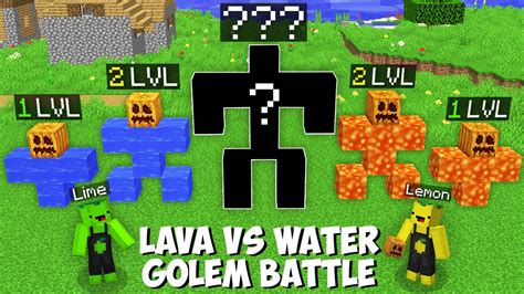 What Golem Spawn Will Be Next Lava Vs Water In Minecraft Lemon Vs