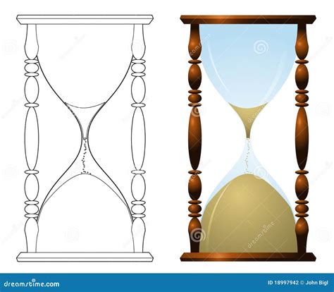 Traditional Hourglass Illustration Stock Vector Illustration Of Timer Wood 18997942