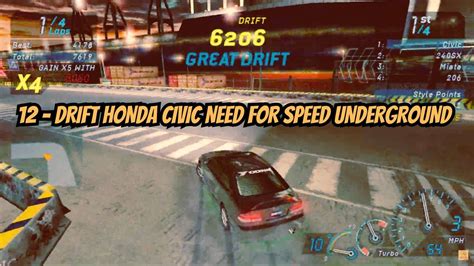 12 DRIFT HONDA CIVIC NEED FOR SPEED UNDERGROUND YouTube