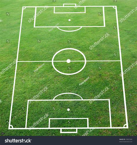 Soccer Pitch With Perspective Smooth Surface Stock Photo 19957285