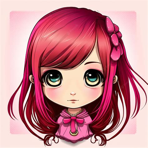 Premium Photo Girl Cute Chibi Pink Hair Anime Ai Generated Art