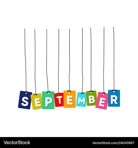 September word Royalty Free Vector Image - VectorStock