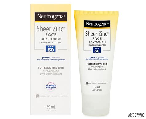 Neutrogena Sheer Zinc Face Dry Touch Sunscreen Lotion SPF50 59mL