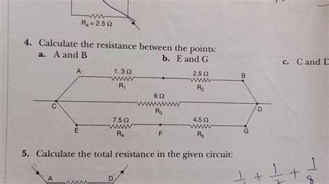 4 Calculate The Resistance Between The Points A A And B B E And G 5