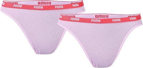 Womens Puma Pack Iconic Bikini Briefs In Pink Red Puma Amazon De Fashion