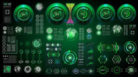 Hud Ui Gui Elemen Layar Antarmuka Pengguna Futuristik Ditetapkan Layar
