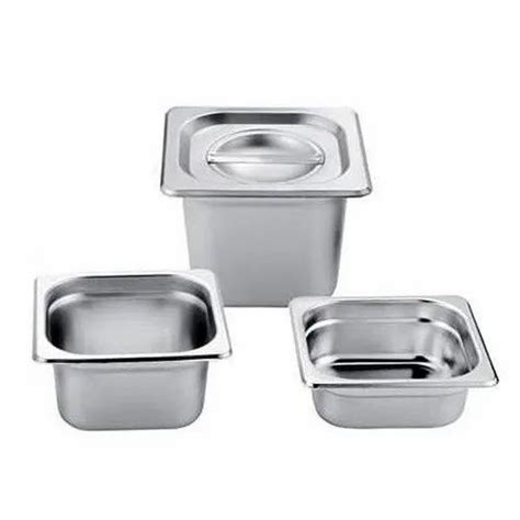 Silver Stainless Steel Cambro Gn Pan For Restaurant Rectangle Square