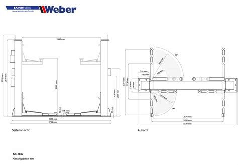 2 Säulen Hebebühne Weber Expert Serie SJC 10XL Weber Werke de 2 499 00