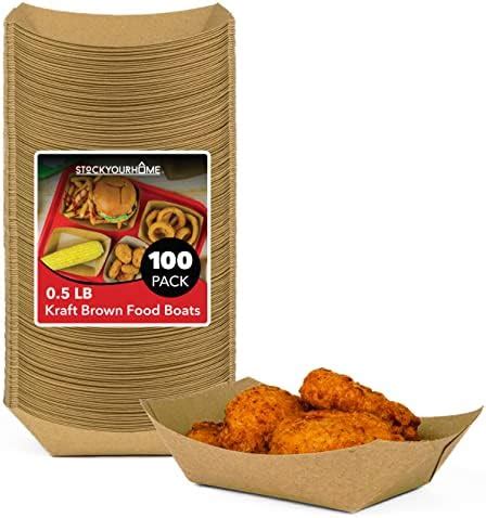 Amazon 100 Pack 1 Lb Brown Kraft Paper Food Trays Extra Large