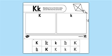 Uppercase and Lowercase Letter K Sort for PreK-K - Twinkl 