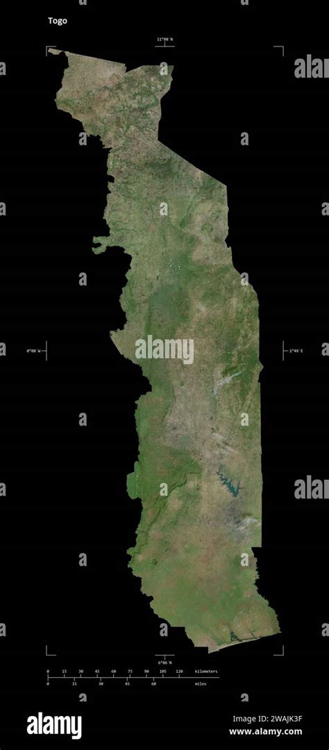 Shape Of A High Resolution Satellite Map Of The Togo With Distance