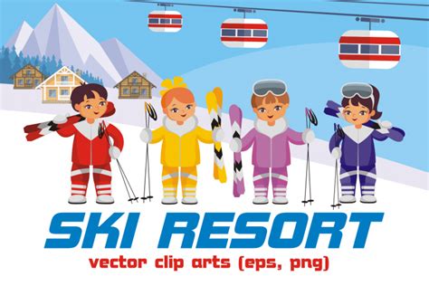 Ski Resort Vector Clip Arts