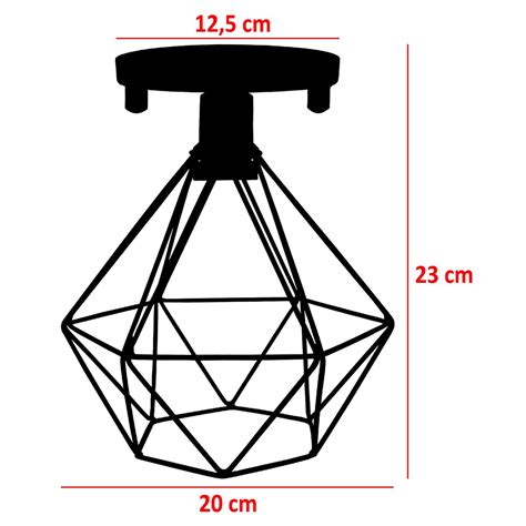 Lustres Teto Plafon Industrial Aramado Diamante Retr Lumin Ria