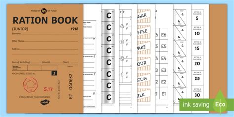 First World War Ration Book Booklet Wartime Ration Booklet