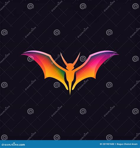 Illustration Of A Colorful Bat Logo Stock Illustration Illustration