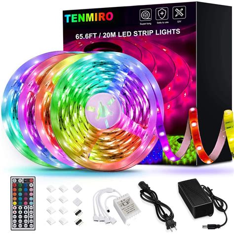 Tenmiro 65 6ft Led Strip Lights Ultra Long RGB 5050 Color Changing LED