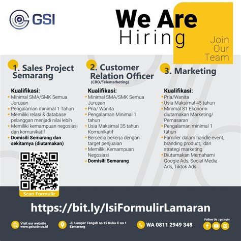 Lowongan Kerja Sales Project Semarang Customer Relation Officer Cro