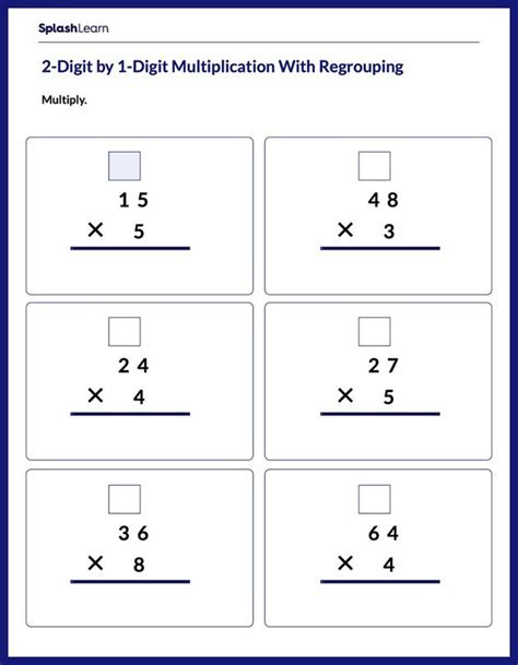 Multiplication Of Digit By Digit Without Regrouping Worksheet Hot Sex Picture