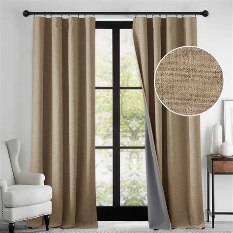 Amazon Ryb Home Linen Textured Blackout Curtains For Bedroom