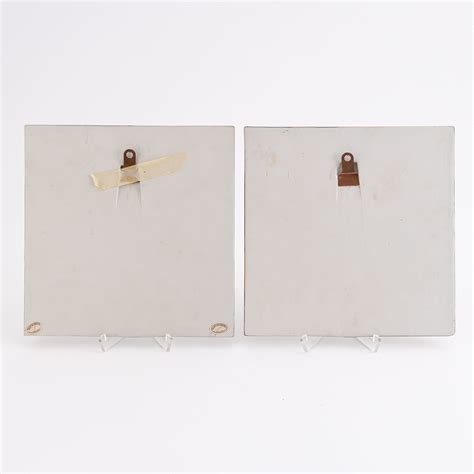 Lisa Larson Two Stoneware Wall Reliefs Gustavsberg Bukowskis