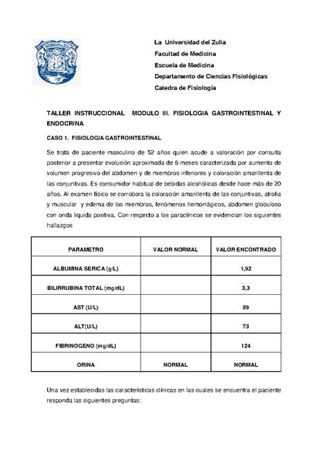 Casos Clinicos Modulo Iii La Universidad Del Zulia Facultad De