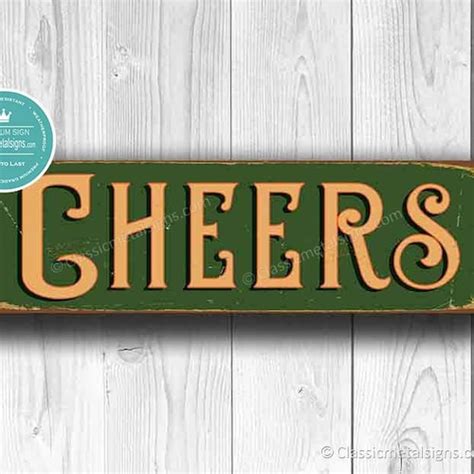 Cheers Sign Cheers Signs Cheers Sign Pub Decor Vintage Etsy