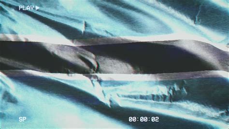 Vhs Video Casette Record Botswana Flag Waving On The Wind Glitch Noise