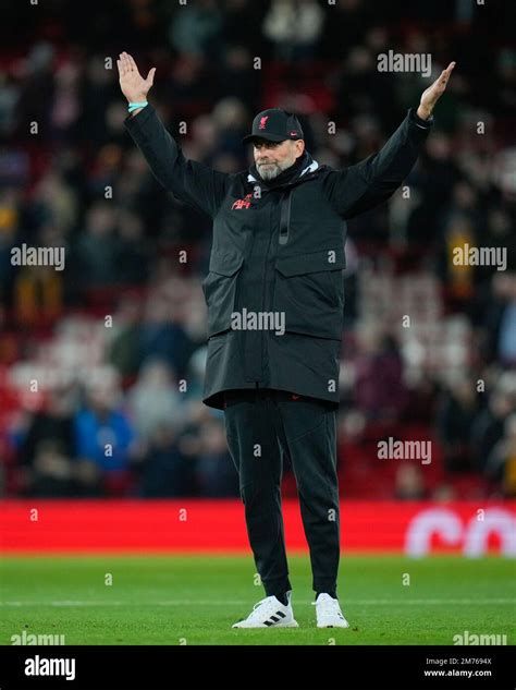 J Rgen Klopp Manager Of Liverpool Salutes The Fans Before The Emirates