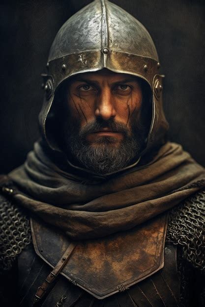 Premium AI Image | Portrait of a medieval knight in armor Studio shot ...