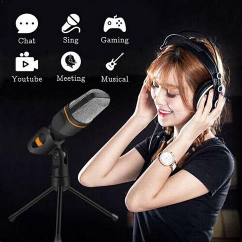 Professional Condenser Sound Podcast Studio Microphone For Pc Msn Skype