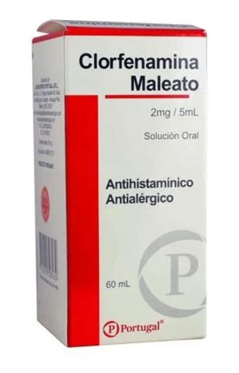 CLORFENAMINA MALEATO 2 Mg 5 ML Caja Frasco X 60 ML SOLUCION Botica