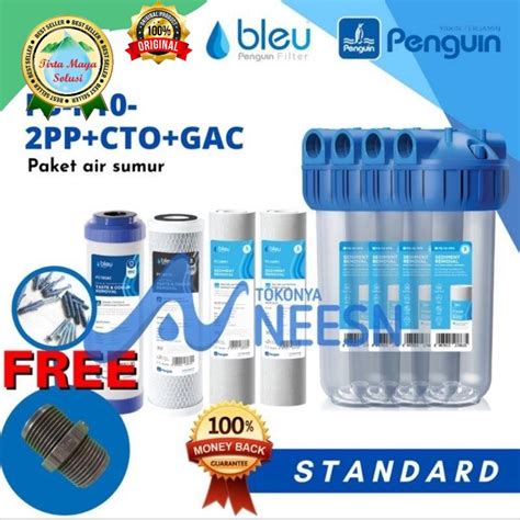 Jual Paket Filter Air Sumur Tandon Toren PENGUIN 10 Inch STD PP PP