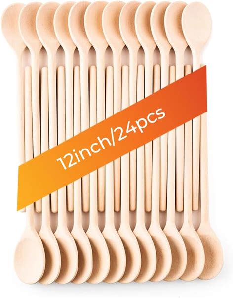 Amazon Pieces Inch Wooden Kitchen Spoons Long Handle Wooden