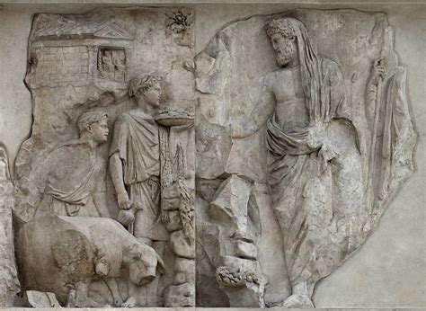 Aeneas Sacrificing To The Penates Rome Museum Of The Altar Of